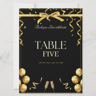 Customizable Prestige Gold Retirement Table Number