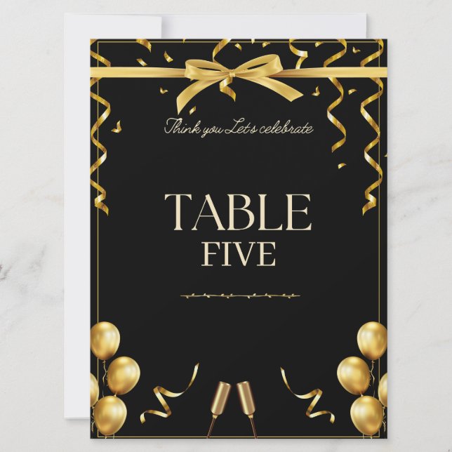 Customizable Prestige Gold Retirement Table Number (Voorkant)