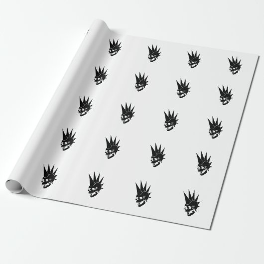 Customizable Punk Skull Version 2 Cadeaupapier (Uitgerold)