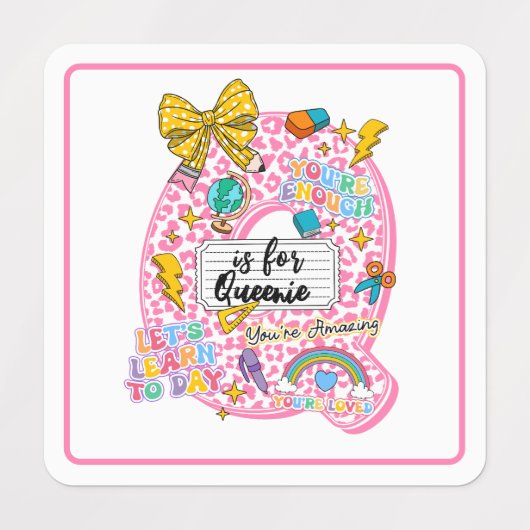 Customizable “Q is for” Alphabet Art – Inspiration Labels (Design 2)