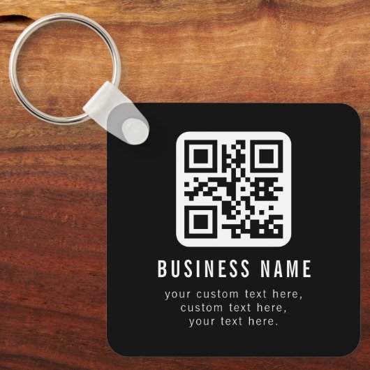 Customizable QR Code & Editable Text Design Sleutelhanger (Voorkant)