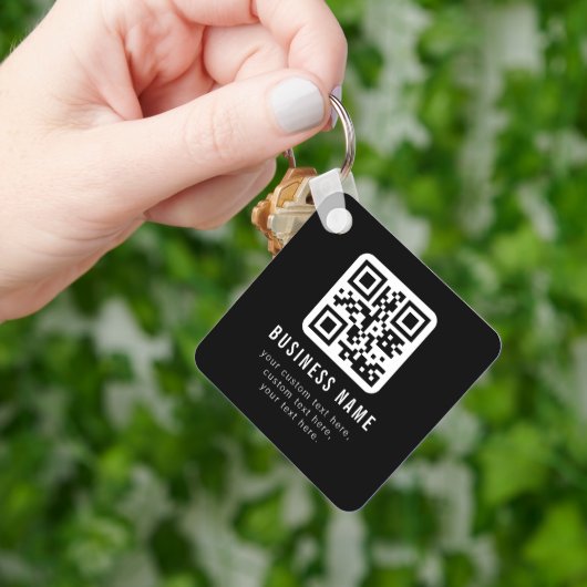 Customizable QR Code & Editable Text Design Sleutelhanger (Hand)