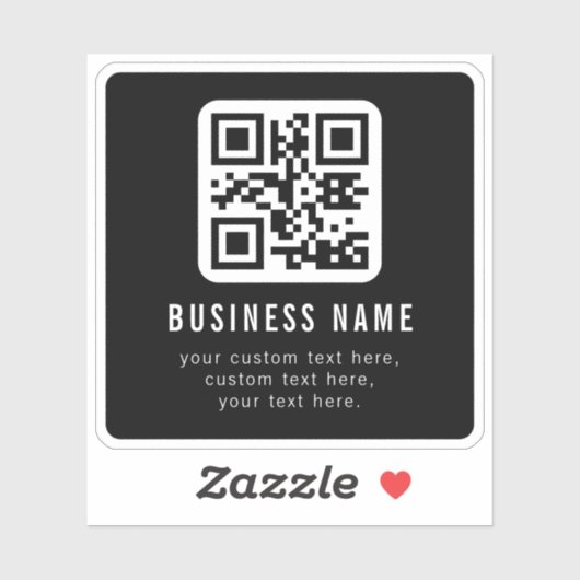 Customizable QR Code & Editable Text Design Sticker (Vel)