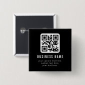 Customizable QR Code & Editable Text Design Vierkante Button 5,1 Cm (Voorkant /achterkant)