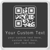 Customizable QR Code & Editable Text Template Sticker (Voorkant)