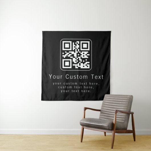 Customizable QR Code & Editable Text Template Wandkleed (In situ)