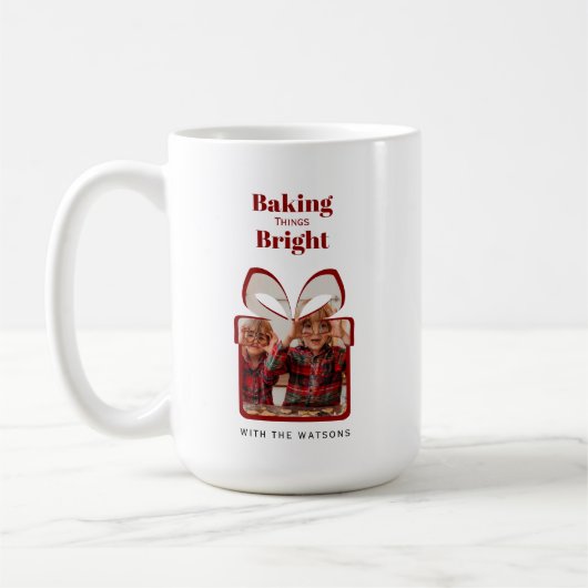 Customizable Red Christmas Photo Mug (Gauche)