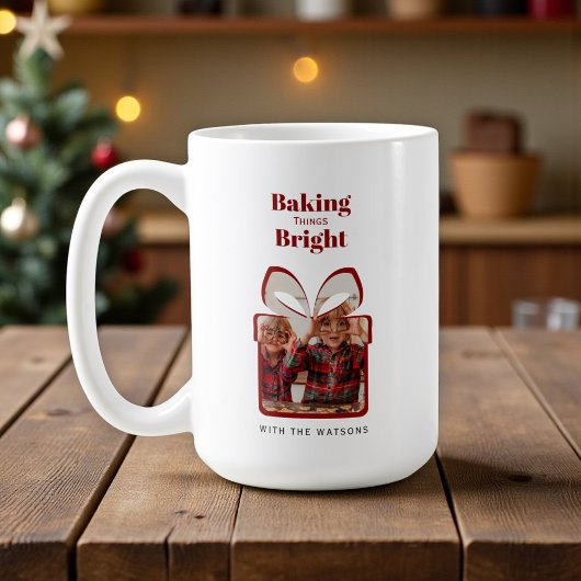 Customizable Red Christmas Photo Mug Koffiemok