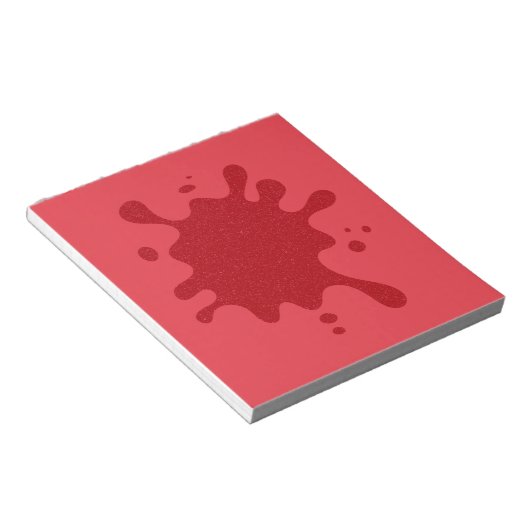 Customizable Red Ink Splash Notepad Notitieblok (Schuin)