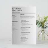 customizable resume sheet curriculum vitae (Staand voorkant)