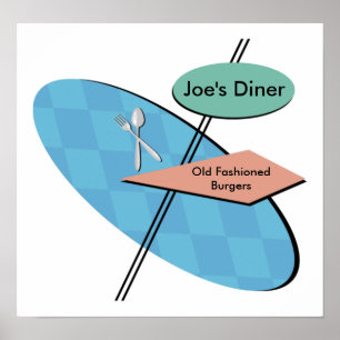 Customizable Retro Diner 50s Posters - Cool