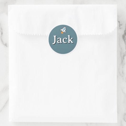 Customizable Rocket Space Kids Name Sticker (Sac)