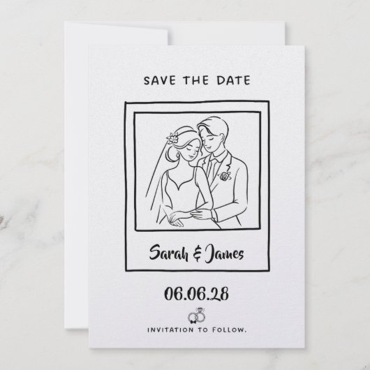 Customizable Save the Date  Bride groom (Voorkant)