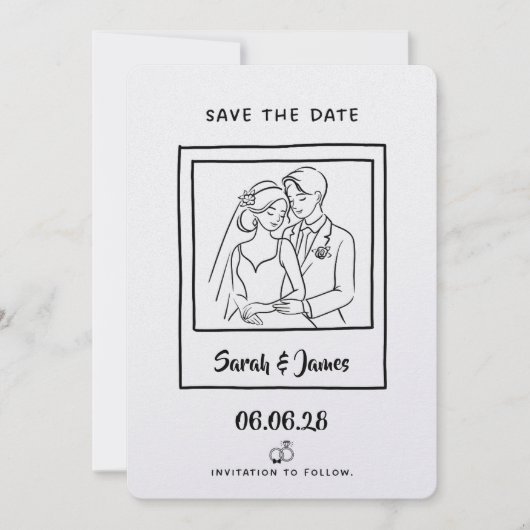 Customizable Save the Date  Bride groom (Voorkant)