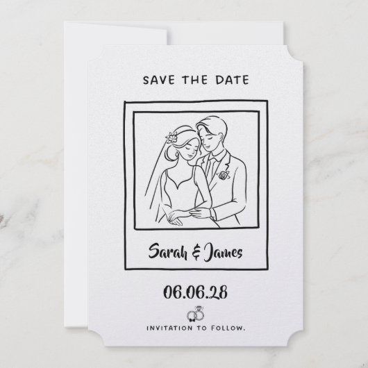 Customizable Save the Date  Bride groom (Voorkant)