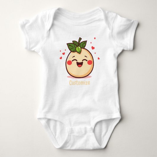 Customizable Smiling Fruit Baby Romper (Voorkant)