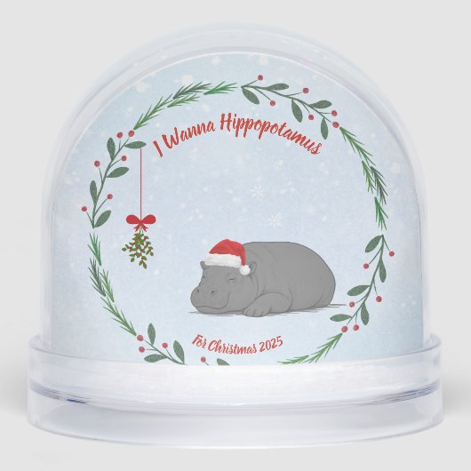 Customizable Snow Globe- Sleepy Hippo (Avant)