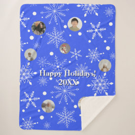 Customizable Snowflake Flurry Sherpa Blanket Deken