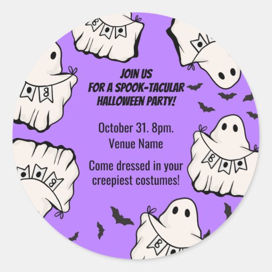 Customizable Spooky & Fun Halloween Ronde Sticker (Voorkant)