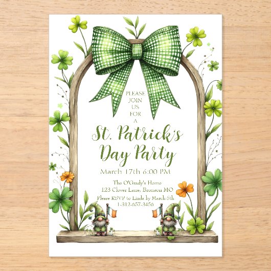 Customizable St. Patrick’s Day Invitation Acryl Uitnodigingen (Voorkant)