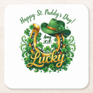 Customizable St. Patrick's Day Vierkante Kartonnen Onderzetter