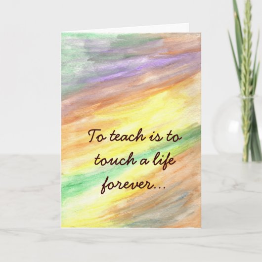 Customizable Teacher Note Card Kaart (Voorkant)
