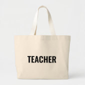 Customizable TEACHER Text Statement Jumbo Tote Bag (Devant)