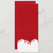 Customizable Tomato Red & White Drip Flat Card (Voorkant / Achterkant)