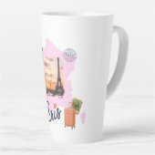 Customizable Travel Themed Paris Latte Mug (Angle droit)