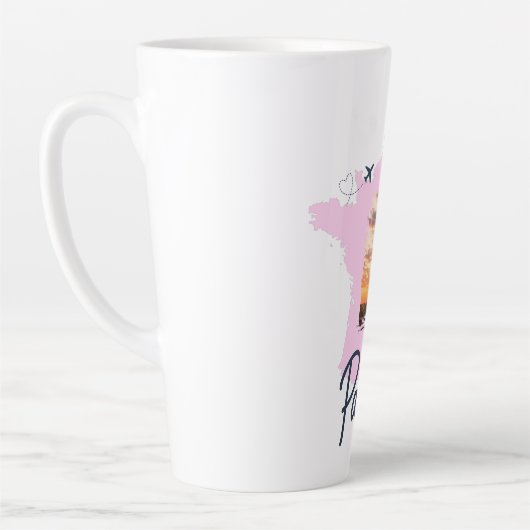 Customizable Travel Themed Paris Latte Mug (Gauche)