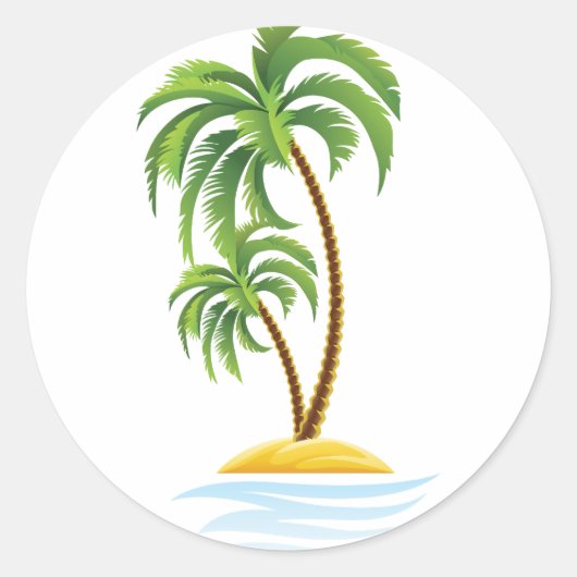 Customizable Tropics Ronde Sticker (Voorkant)