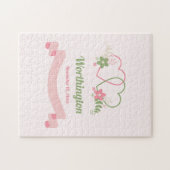 Customizable Two Linked Hearts Love Design Legpuzzel (Horizontaal)