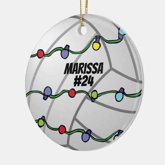 Customizable Volley Ball with Holiday Lights Keramisch Ornament (Links)