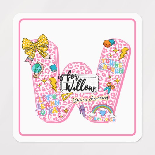 Customizable “W is for” Alphabet Art – Inspiration Labels (Design 1)