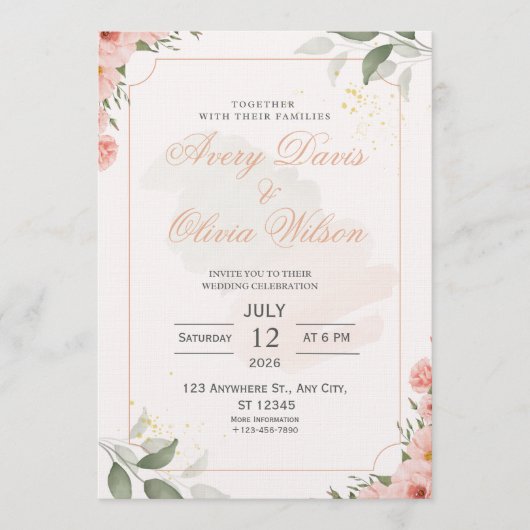 Customizable Wedding Invitation – Elegant (Devant)