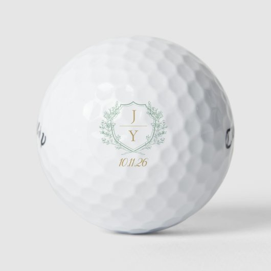 Customizable Wedding Monogram with Initials & Date Golfballen (Voorkant)