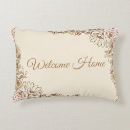 Customizable "Welcome Home" Botanical Pillow Accent Kussen