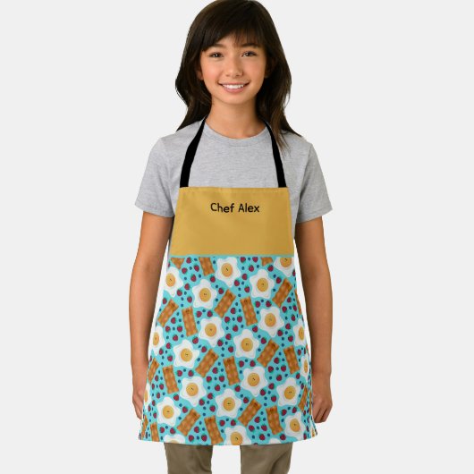 Customizable Whimsical Eggs and Bacon All-Over Schort (Insitu)