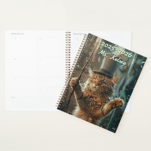 Customizable Whiskers Magical Cat Calendar (Devant avec enveloppe)