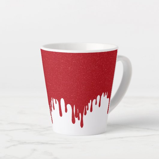 Customizable White Drip Tomato Red Latte Mug (Angle droit)