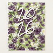 Customizable Year 2025 Purple Poppies Planner (Devant)