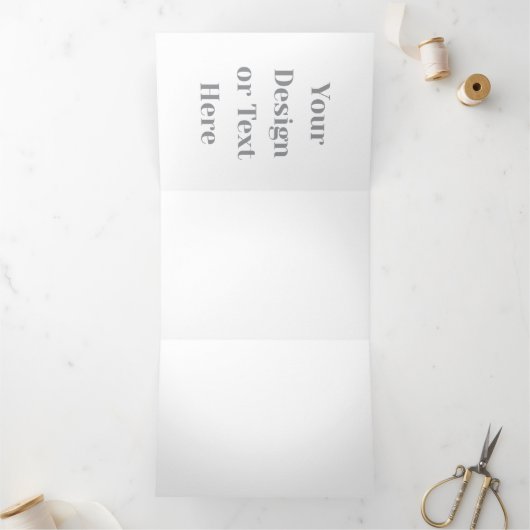Customizable Your Design or Text Here Personalized Drieluik Kaart (Binnen)