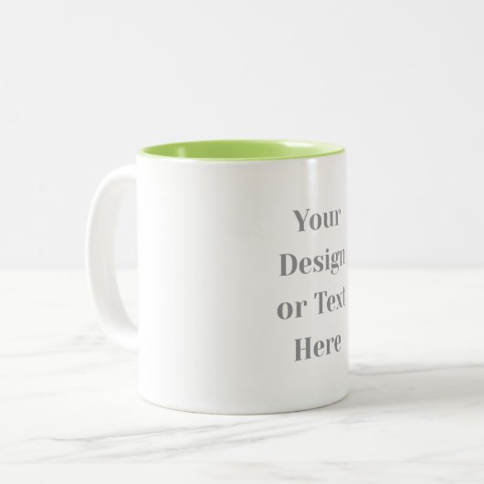 Customizable Your Design or Text Here Personalized Tweekleurige Koffiemok (Voorkant links)