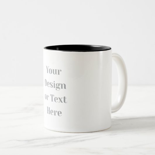 Customizable Your Design or Text Here Personalized Tweekleurige Koffiemok (Voorkant rechts)