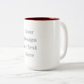 Customizable Your Design or Text Here Personalized Tweekleurige Koffiemok (Voorkant rechts)
