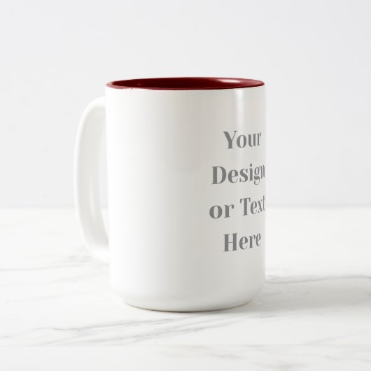 Customizable Your Design or Text Here Personalized Tweekleurige Koffiemok (Voorkant links)