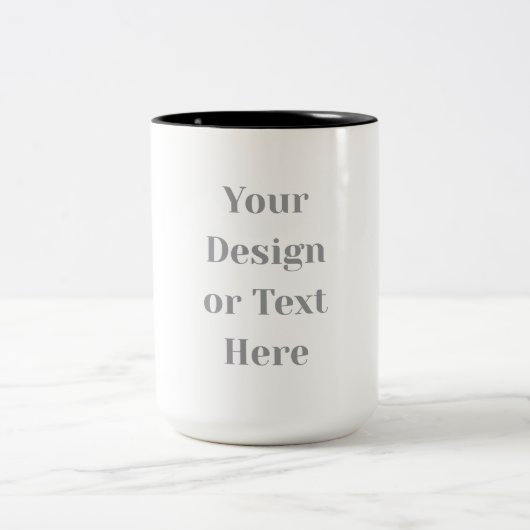 Customizable Your Design or Text Here Personalized Tweekleurige Koffiemok (Center)
