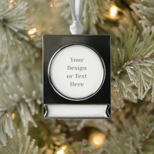 Customizable Your Design or Text Here Personalized Verzilverd Banner Ornament (Boom)