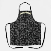 Customize Bakery Kitchen Symbols Pattern Black  Schort (Voorkant)