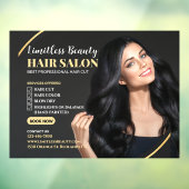 Customize Beauty Kapsalon Bruine Model Winkel Raamsticker (Vel 3)